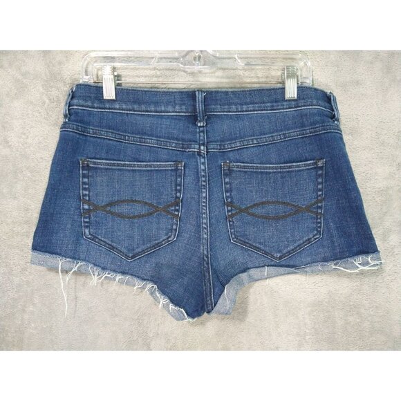 Abercrombie Fitch Shorts Womens 14 Blue Denim High Rise Cut Off Button Fly - Picture 2 of 10